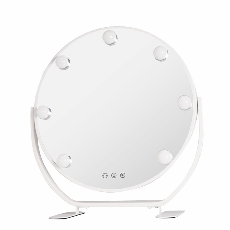 DP364 Specchio cosmetico con specchio Hollywood con base in metallo di forma rotonda con luci