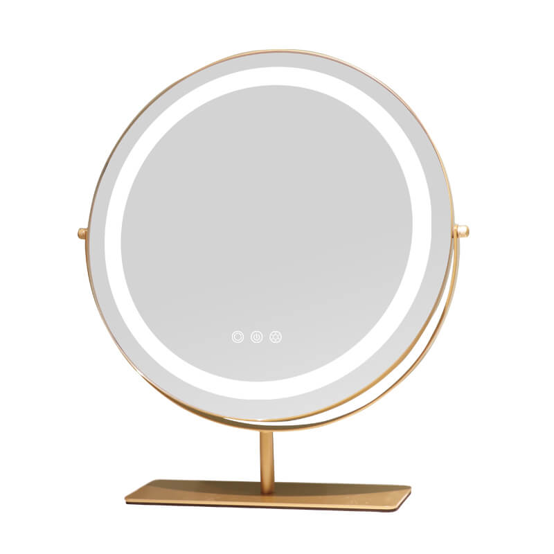 DP231 Specchio per trucco cosmetico Hollywood rotondo rotondo Smart Touch illuminato da tavolo con illuminazione a 3 colori
